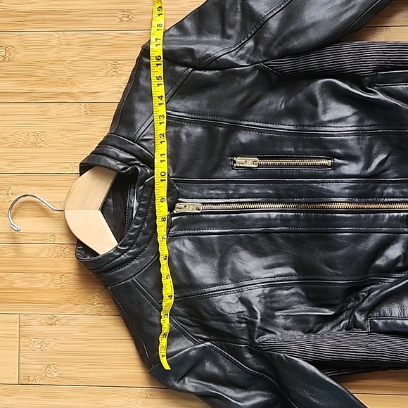 MK 100% Leather motto jacket L - Picture 12 of 13